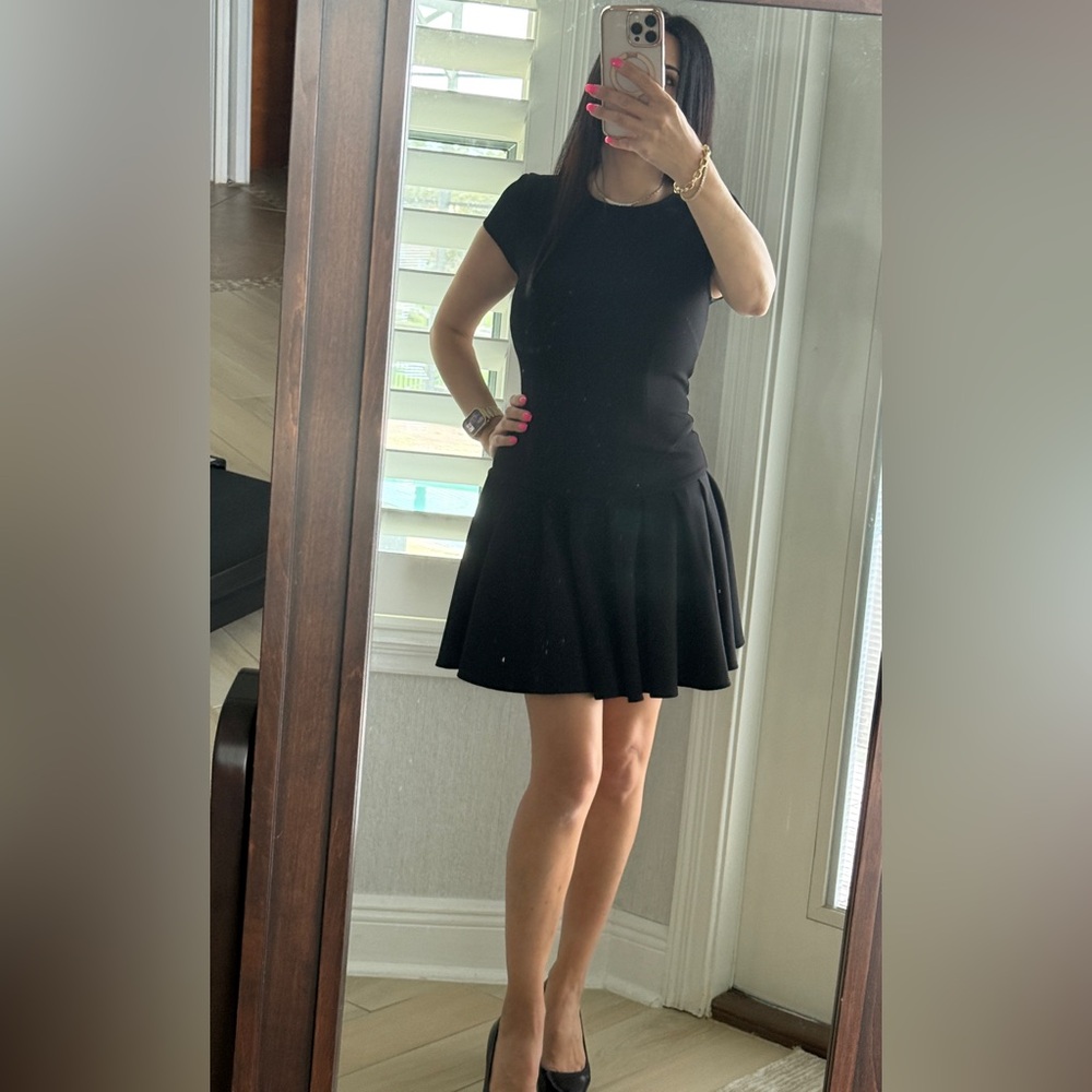 Torn by Ronny Kobo Black Pleated drop waist Cocktail Dress - Picture 2 of 3
